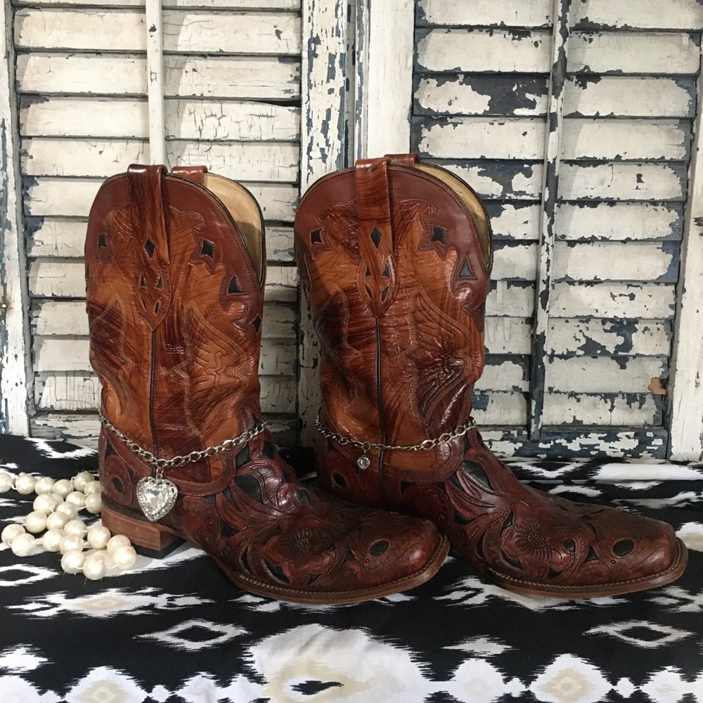 Corral Black Inlay square toe women’s boots